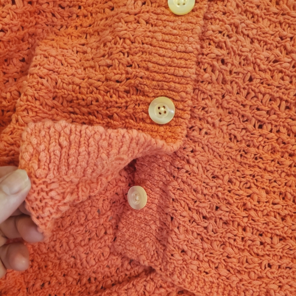 J.Jill Open-Stitch Side Button Sweater - Shrimp (… - image 8